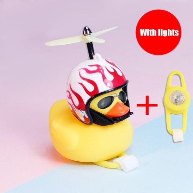 Normal Airscrew Helmet Standing Duck Broken Wind Small Yellow Duck Bike Motor Riding Cycling Lights Bicycle Accessories Rubber Yellow Duck Toy Bike Ornaments Yellow Duck With Proper Helmet Cool DecorationsST90SP310KIPTorqelo.com