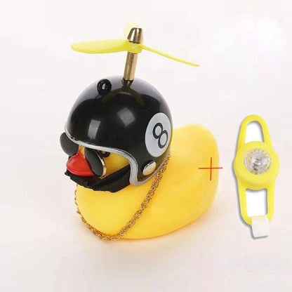 Normal Airscrew Helmet Standing Duck Broken Wind Small Yellow Duck Bike Motor Riding Cycling Lights Bicycle Accessories Rubber Yellow Duck Toy Bike Ornaments Yellow Duck With Proper Helmet Cool DecorationsST90SP310KIPTorqelo.com