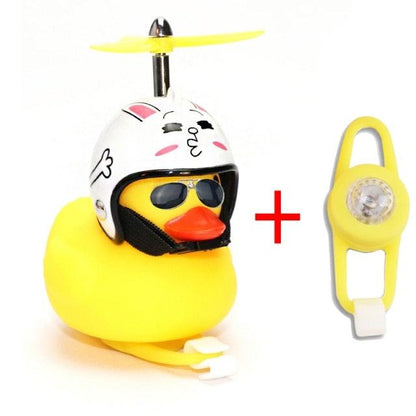 Normal Airscrew Helmet Standing Duck Broken Wind Small Yellow Duck Bike Motor Riding Cycling Lights Bicycle Accessories Rubber Yellow Duck Toy Bike Ornaments Yellow Duck With Proper Helmet Cool DecorationsST90SP310KIPTorqelo.com