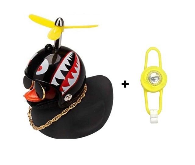Normal Airscrew Helmet Standing Duck Broken Wind Small Yellow Duck Bike Motor Riding Cycling Lights Bicycle Accessories Rubber Yellow Duck Toy Bike Ornaments Yellow Duck With Proper Helmet Cool DecorationsST90SP310KIPTorqelo.com