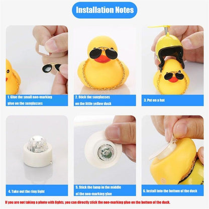 Normal Airscrew Helmet Standing Duck Broken Wind Small Yellow Duck Bike Motor Riding Cycling Lights Bicycle Accessories Rubber Yellow Duck Toy Bike Ornaments Yellow Duck With Proper Helmet Cool DecorationsST90SP310KIPTorqelo.com