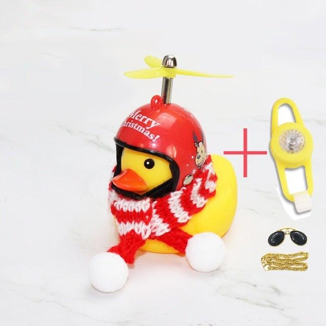 Normal Airscrew Helmet Standing Duck Broken Wind Small Yellow Duck Bike Motor Riding Cycling Lights Bicycle Accessories Rubber Yellow Duck Toy Bike Ornaments Yellow Duck With Proper Helmet Cool DecorationsST90SP310KIPTorqelo.com