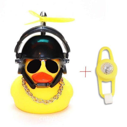 Normal Airscrew Helmet Standing Duck Broken Wind Small Yellow Duck Bike Motor Riding Cycling Lights Bicycle Accessories Rubber Yellow Duck Toy Bike Ornaments Yellow Duck With Proper Helmet Cool DecorationsST90SP310KIPTorqelo.com
