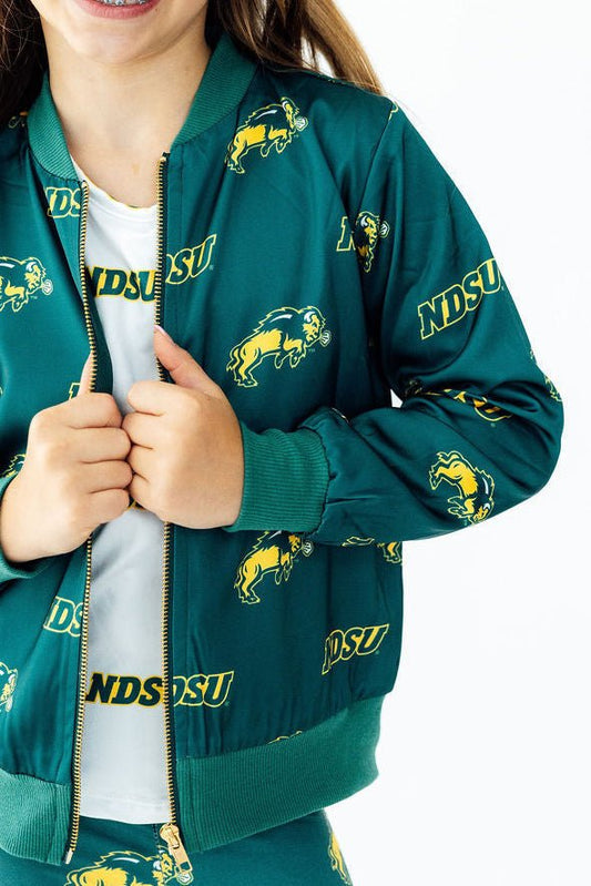 North Dakota State University Green Bison Satin JacketSatin JacketTorqelo.com