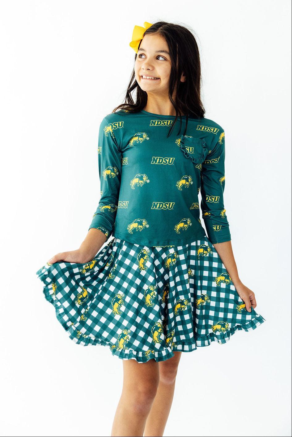 North Dakota State University Plaid Bison Ruffle Twirl SkortTwirl Skort - RuffleTorqelo.com