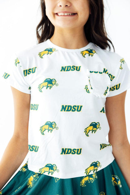 North Dakota State University White Bison Ruffle Pocket TeeRuffle Pocket TeeTorqelo.com