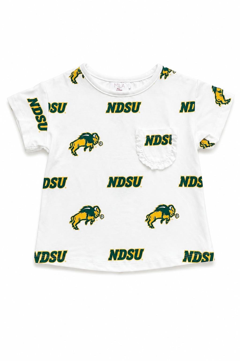 North Dakota State University White Bison Ruffle Pocket TeeRuffle Pocket TeeTorqelo.com