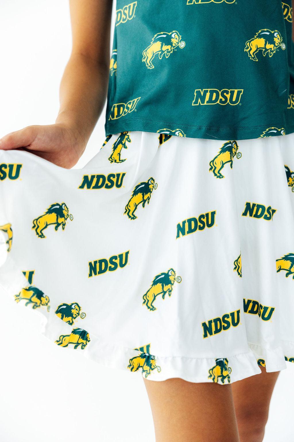 North Dakota State University White Bison Ruffle Twirl SkortTwirl Skort - RuffleTorqelo.com