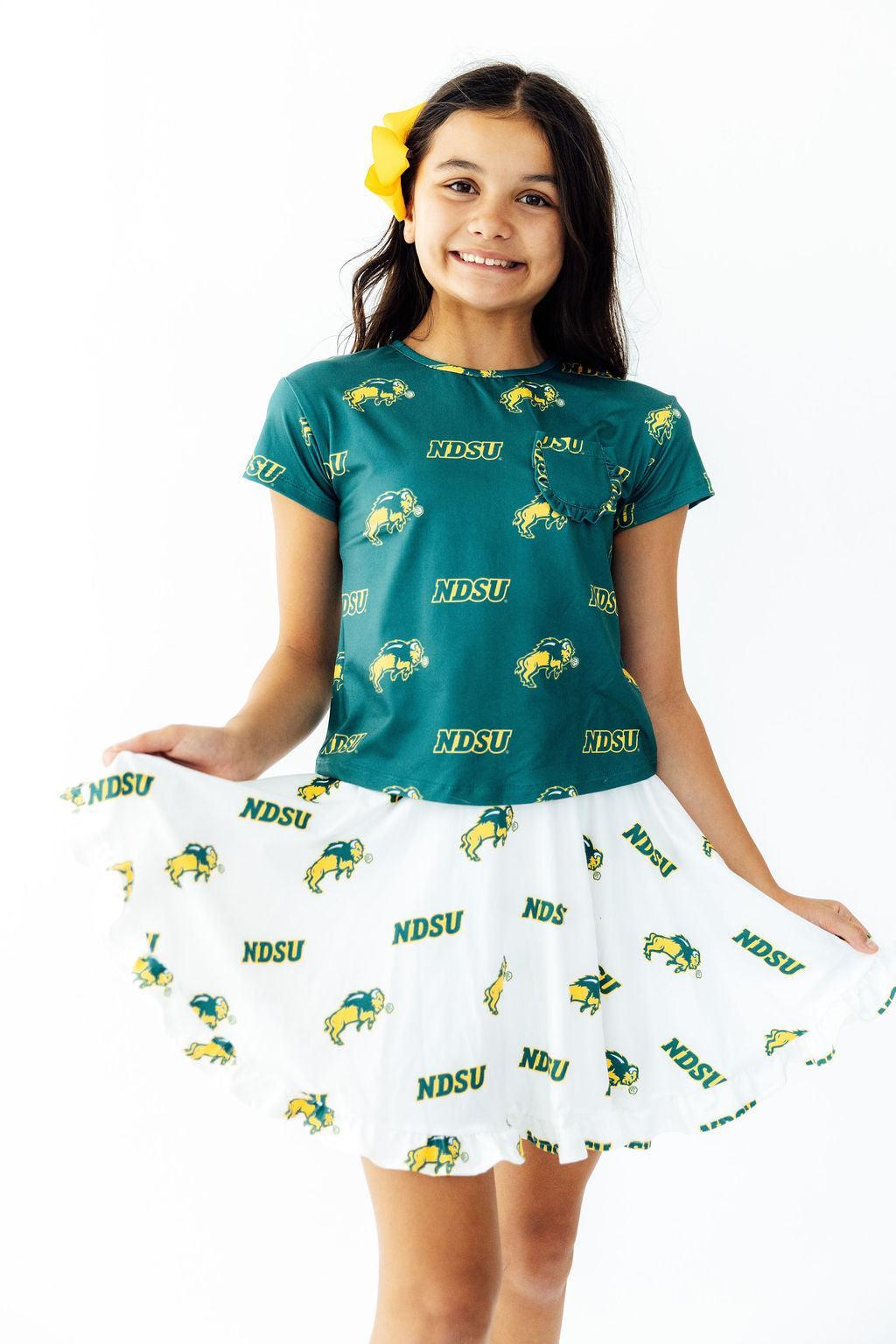 North Dakota State University White Bison Ruffle Twirl SkortTwirl Skort - RuffleTorqelo.com