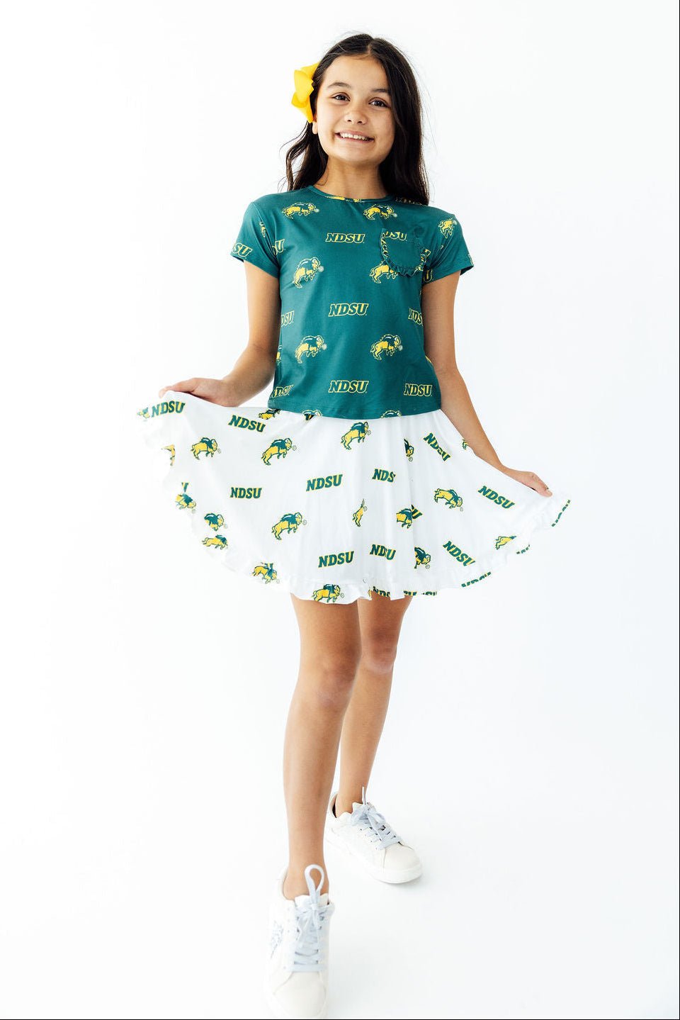 North Dakota State University White Bison Ruffle Twirl SkortTwirl Skort - RuffleTorqelo.com