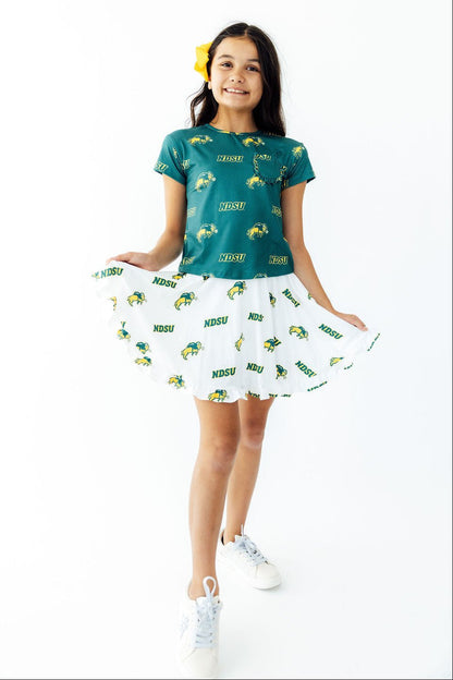 North Dakota State University White Bison Ruffle Twirl SkortTwirl Skort - RuffleTorqelo.com