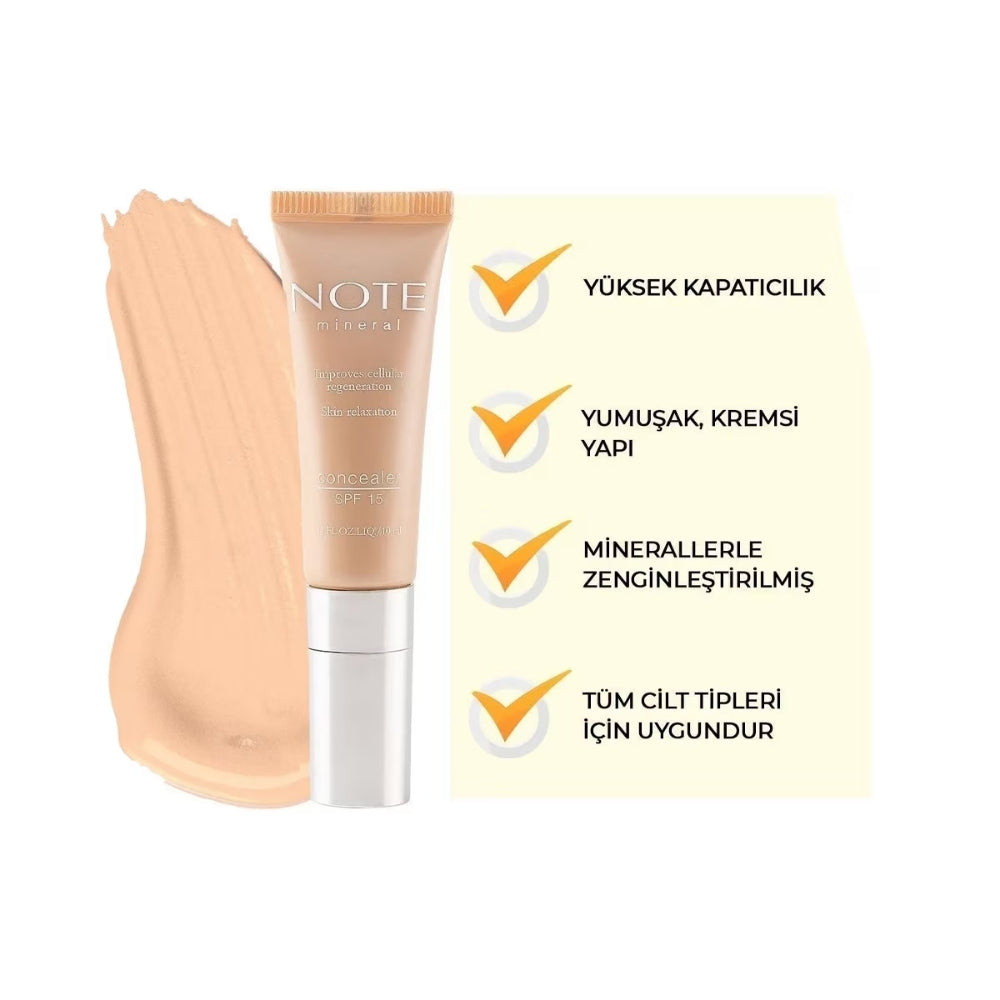 Note Mineral Concealer 202 Brightening Under-Eye Cover 10ml by Beauty Care Bag