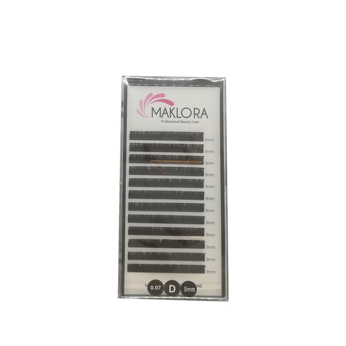Maklora False Eyelashes Volume Silk D Curl 0.07 Thickness 9mm Length - Luxurious Volume Lashes for Dramatic Look by Beauty Care Bag