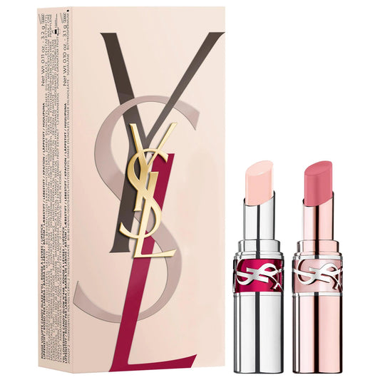 YSL lip gloss stick and tinted lip balm gift set