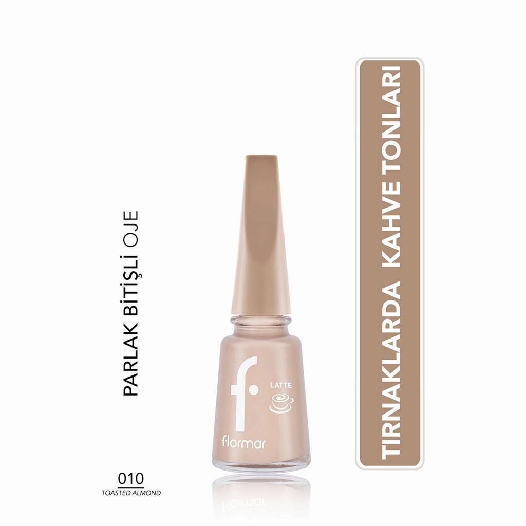 Flormar Glossy Nail Polish in Toasted Almond 010 8ml by Beauty Care Bag