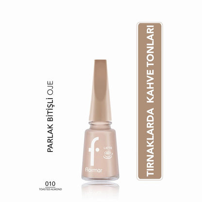 Flormar Glossy Nail Polish in Toasted Almond 010 8ml by Beauty Care Bag