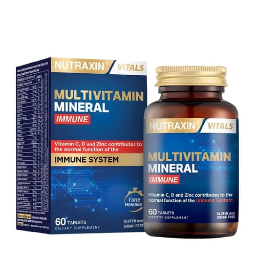 Nutraxin multivitamin mineral immune supplement, 60 tablets