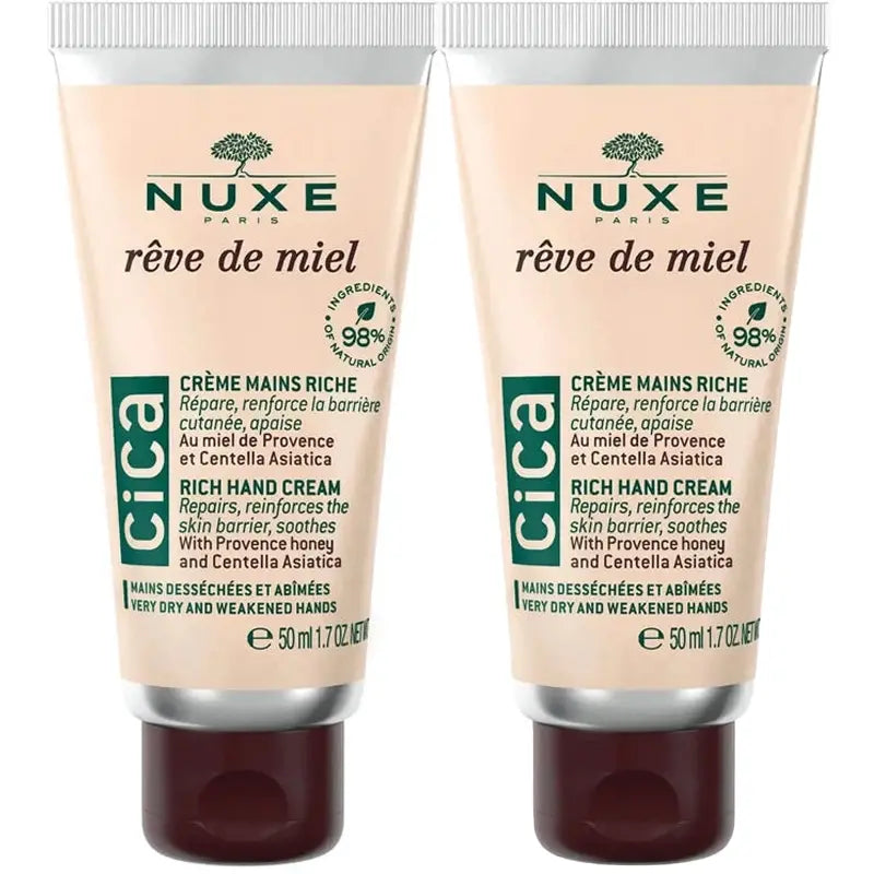 Nuxe Reve De Miel Cica Hand Cream Duo 2x50ml by Beauty Care Bag