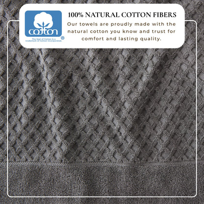 Cotton Diamond Waffle Weave Bath Towel Set - Grayson Collection by Great Bay Home