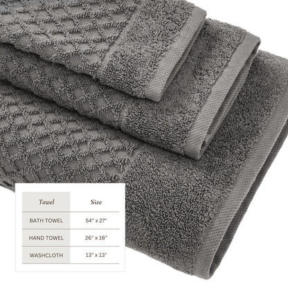 Cotton Diamond Waffle Weave Bath Towel Set - Grayson Collection by Great Bay Home