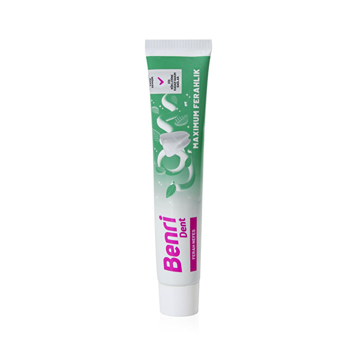 Benri Dent Ferah Nefes Toothpaste - Sodium Fluoride, Mint Flavor, Anti-Cavity, Fresh Breath - 75ml by Beauty Care Bag