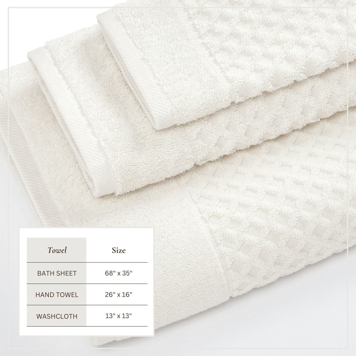 Cotton Diamond Waffle Weave Bath Towel Set - Grayson Collection by Great Bay Home