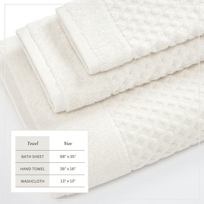 Cotton Diamond Waffle Weave Bath Towel Set - Grayson Collection by Great Bay Home