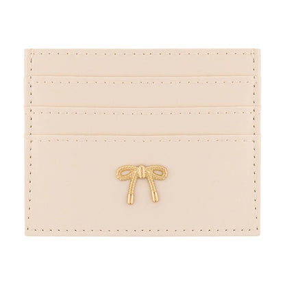 Eklips Cream Bow Card Holder - Compact & Stylish Accessory by Beauty Care Bag