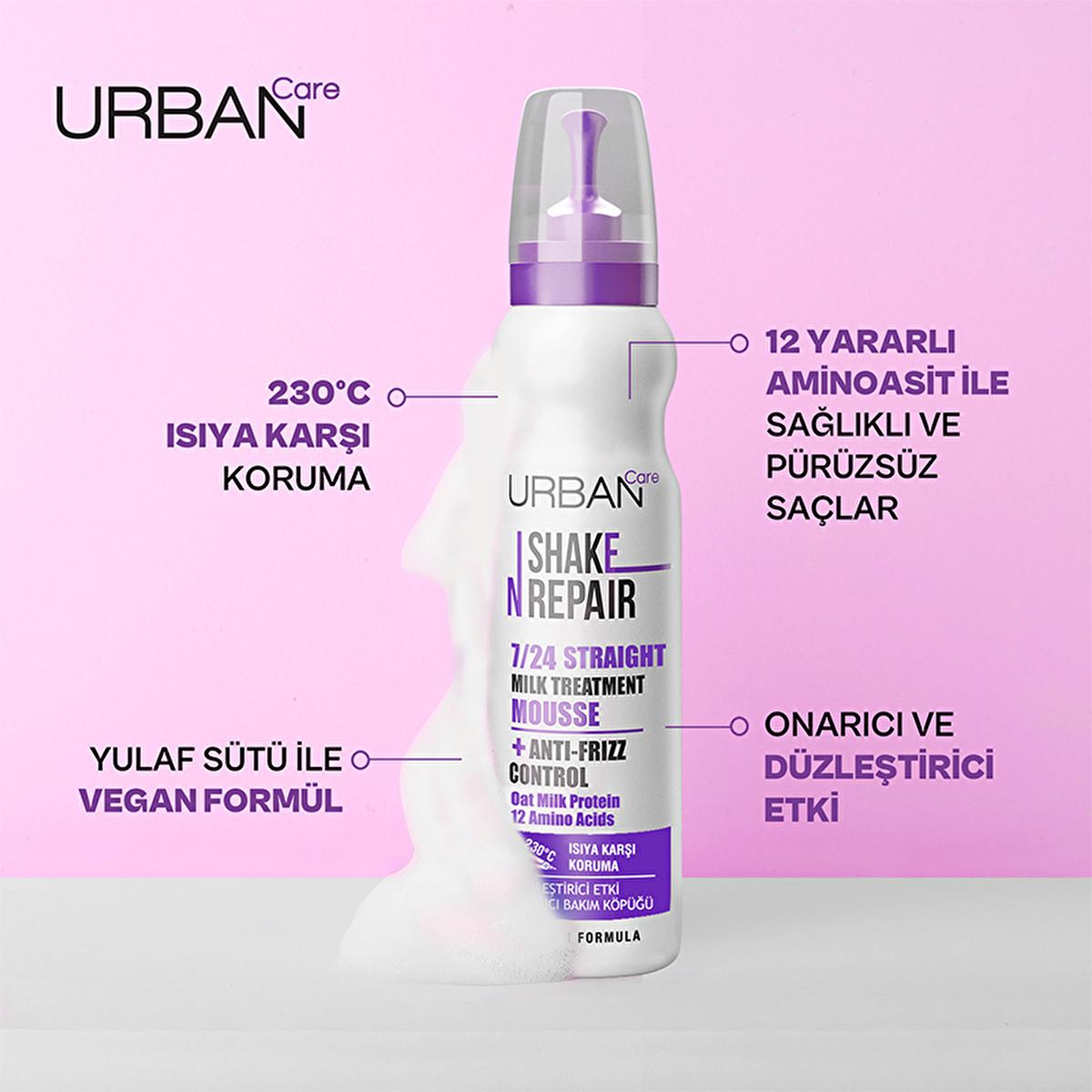 Urban Care Shake N Repair Hair Smoothing Foam - Vegan, Heat Protectant, Dermatologically Tested by Beauty Care Bag
