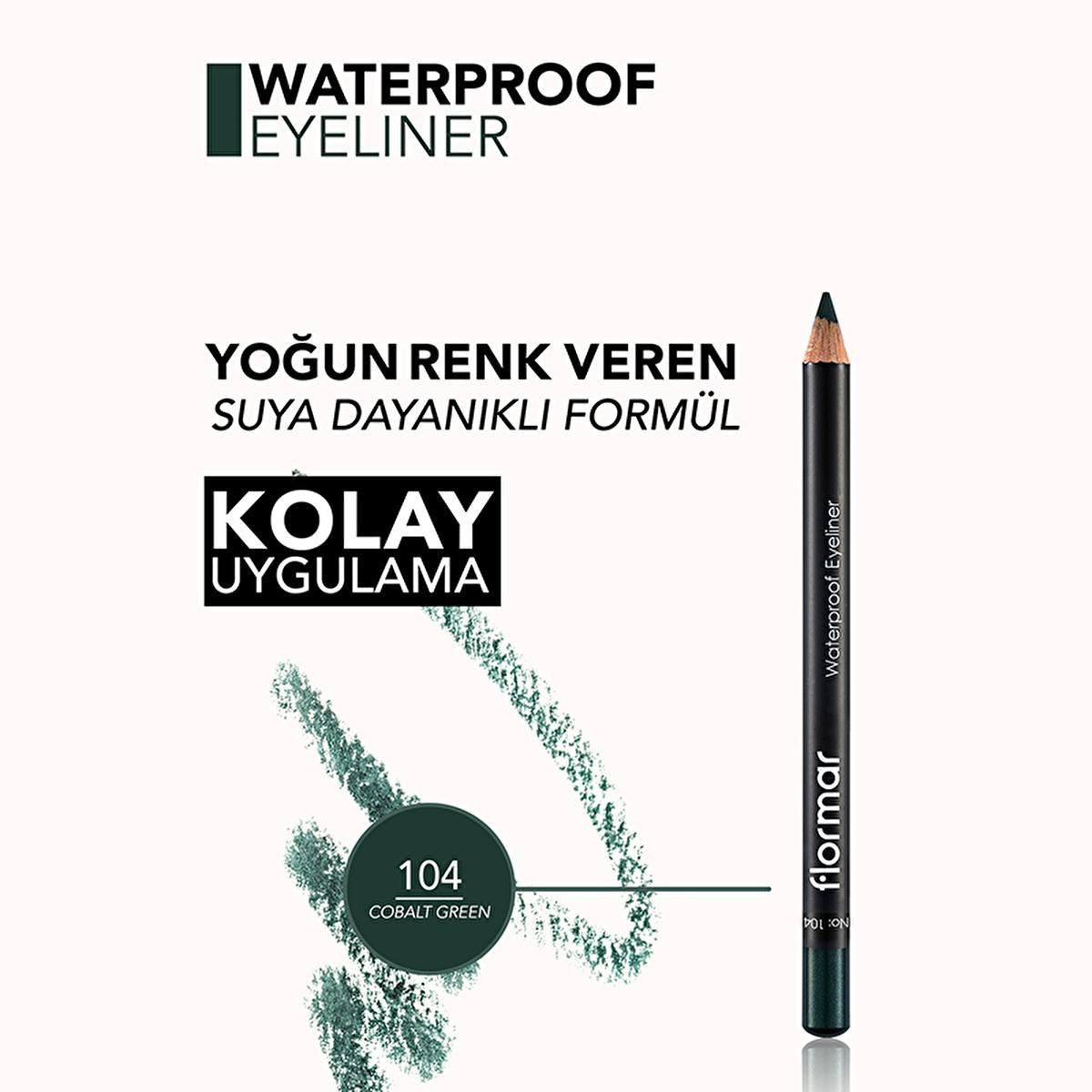 Flormar Waterproof Mat Eyeliner - Long-Lasting, Intense Pigment, Smudge-Proof - Flormar Waterproof Eyeliner by Beauty Care Bag