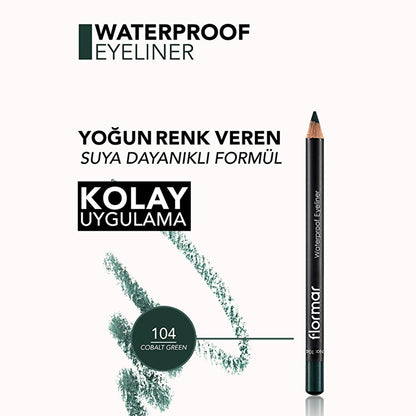 Flormar Waterproof Mat Eyeliner - Long-Lasting, Intense Pigment, Smudge-Proof - Flormar Waterproof Eyeliner by Beauty Care Bag
