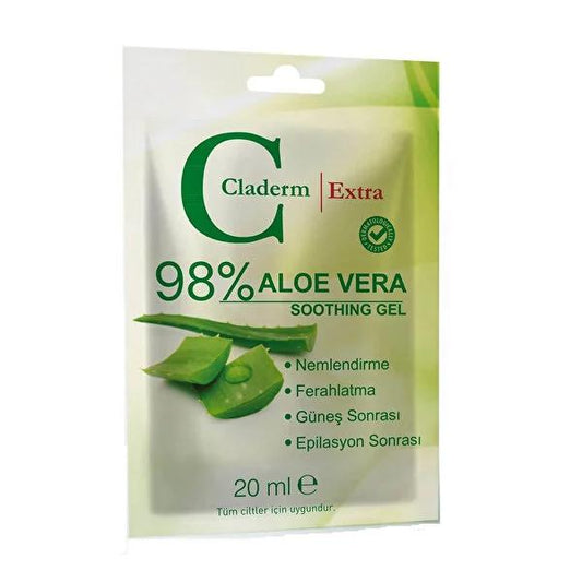 Claderm Aloe Vera Gel 20ml - Soothing Natural Skincare for Sensitive Skin, Nourishes and Refreshes by Beauty Care Bag