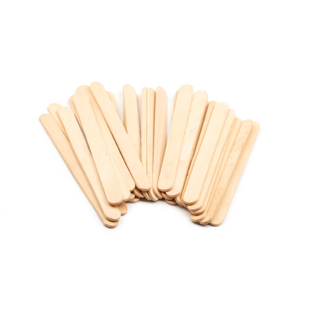 Lino Wooden Craft Sticks - 11cm Natural Color, 50 Pieces, Ideal for Crafts, DIY & Educational Activities by Beauty Care Bag