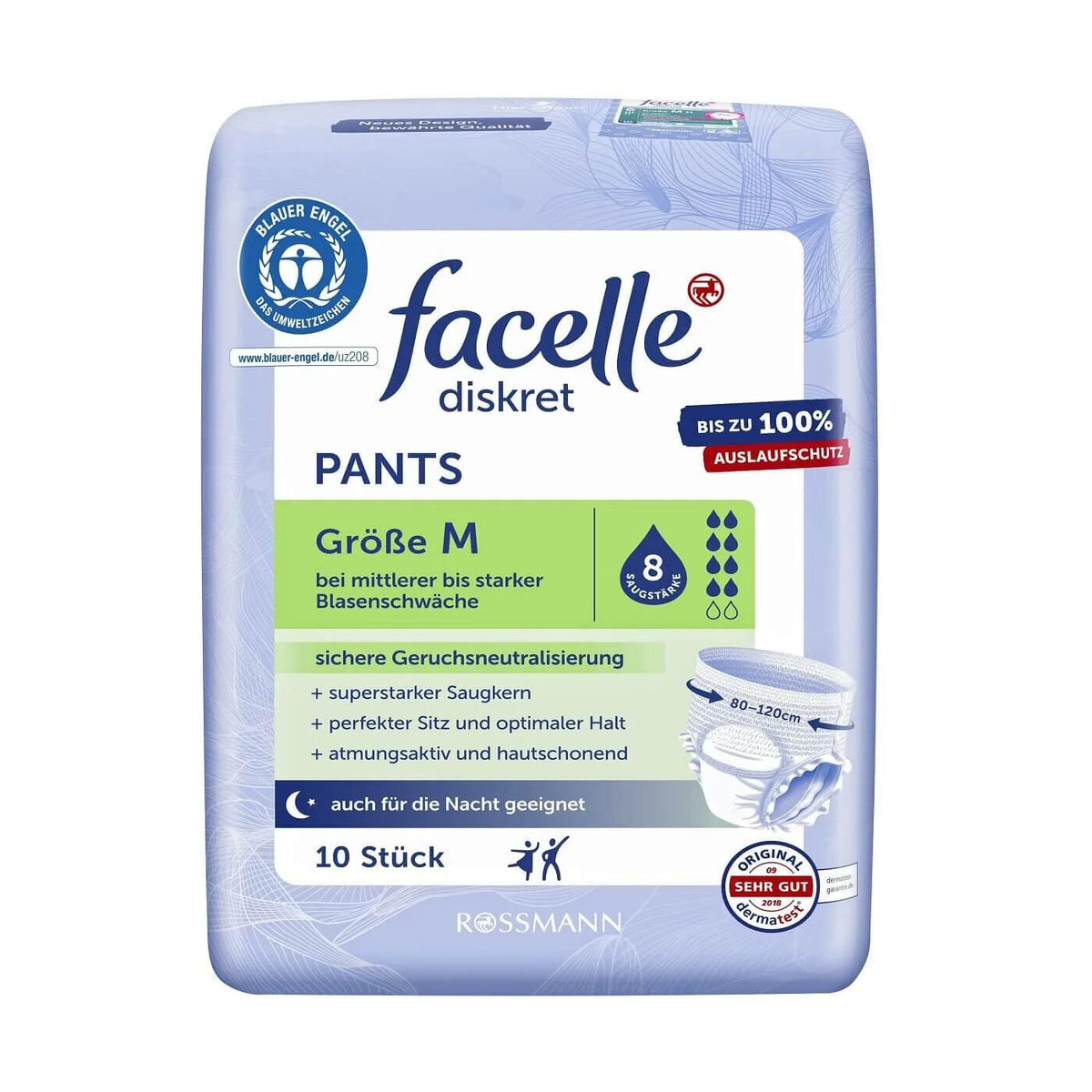 Facelle Diskret Medium Incontinence Underwear 10-Pack by Beauty Care Bag