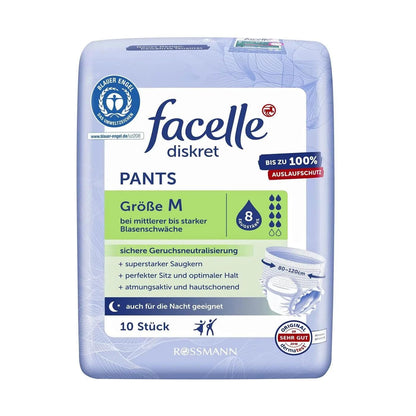 Facelle Diskret Medium Incontinence Underwear 10-Pack by Beauty Care Bag