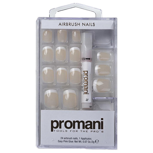 Promani Pink French Nail Kit with 24 False Nails by Beauty Care Bag