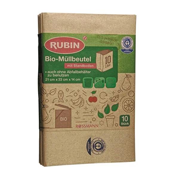 Rubin 10L Organic Trash Bags - 10 Pack for Household Waste Management by Beauty Care Bag