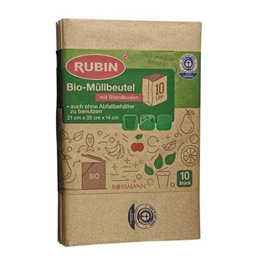 Rubin 10L Organic Trash Bags - 10 Pack for Household Waste Management by Beauty Care Bag