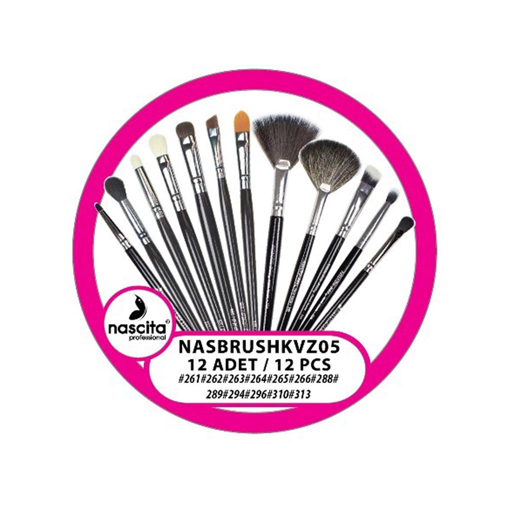 Nascita Professional Black Makeup Brush Set for Flawless Application by Beauty Care Bag