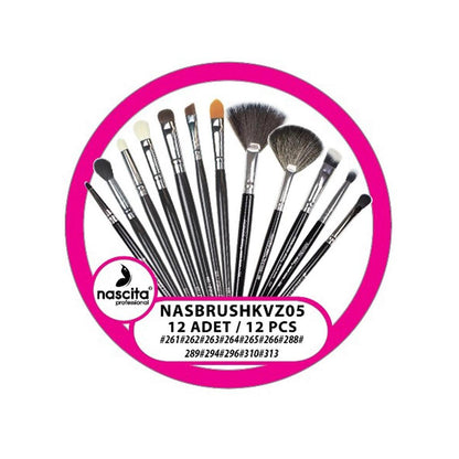 Nascita Professional Black Makeup Brush Set for Flawless Application by Beauty Care Bag