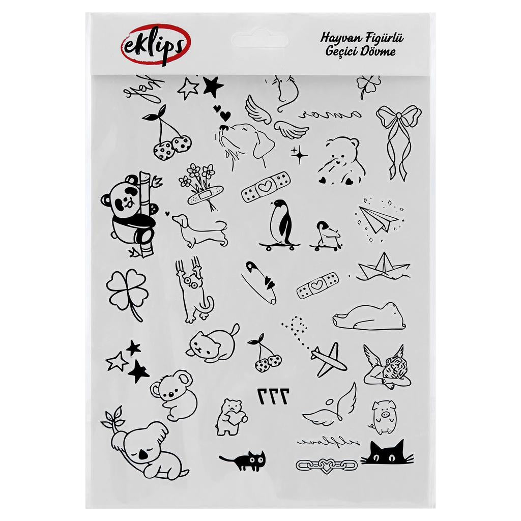 Eklips Animal Figure Temporary Tattoo Pack by Beauty Care Bag