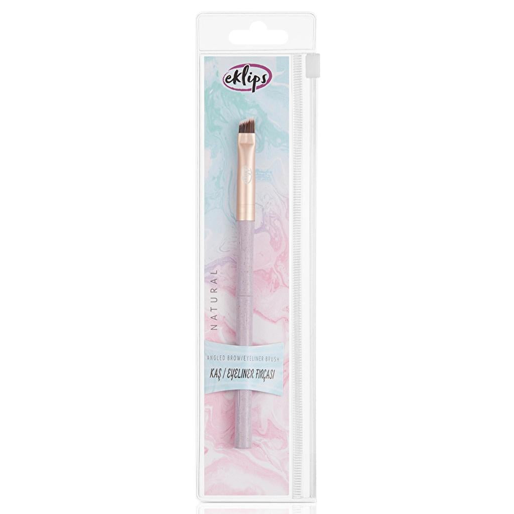 Eklips Natural Angled Brow & Eyeliner Brush for Precise Lines by Beauty Care Bag