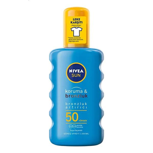 Nivea SPF 50 Sunscreen Spray for Natural Bronzing - Water-Resistant & Dermatologically Tested by Beauty Care Bag