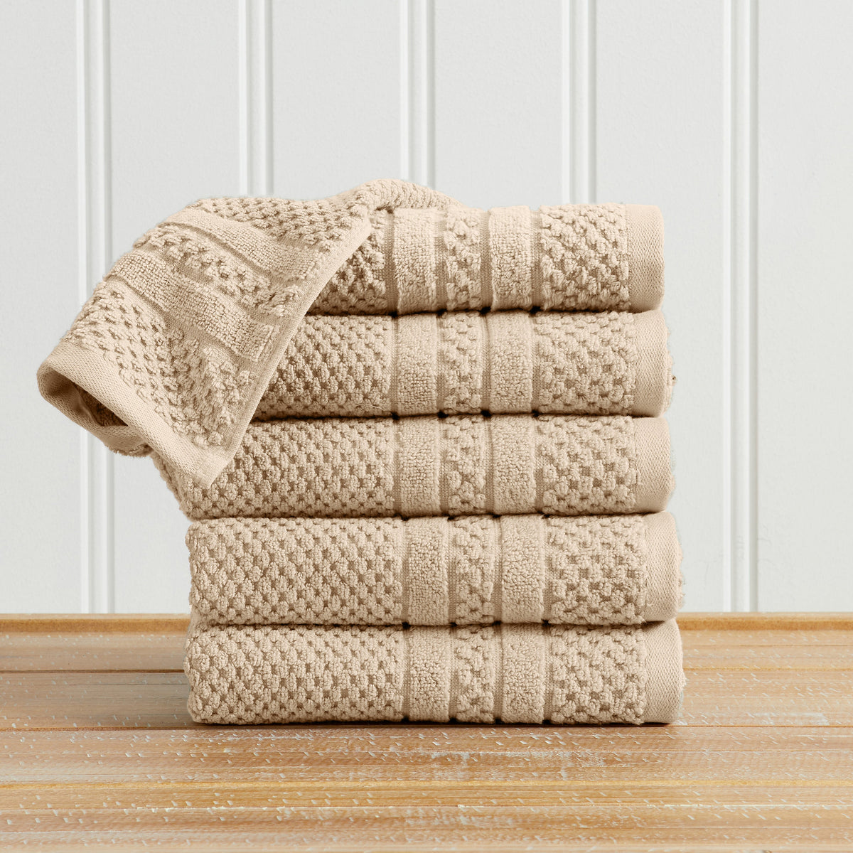100% Cotton Checkered Jacquard Bath Towel Set - Giuliana Collection by Great Bay Home
