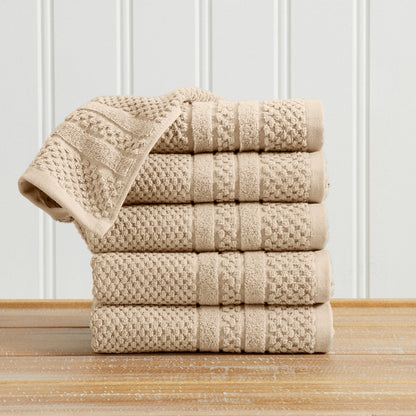 100% Cotton Checkered Jacquard Bath Towel Set - Giuliana Collection by Great Bay Home