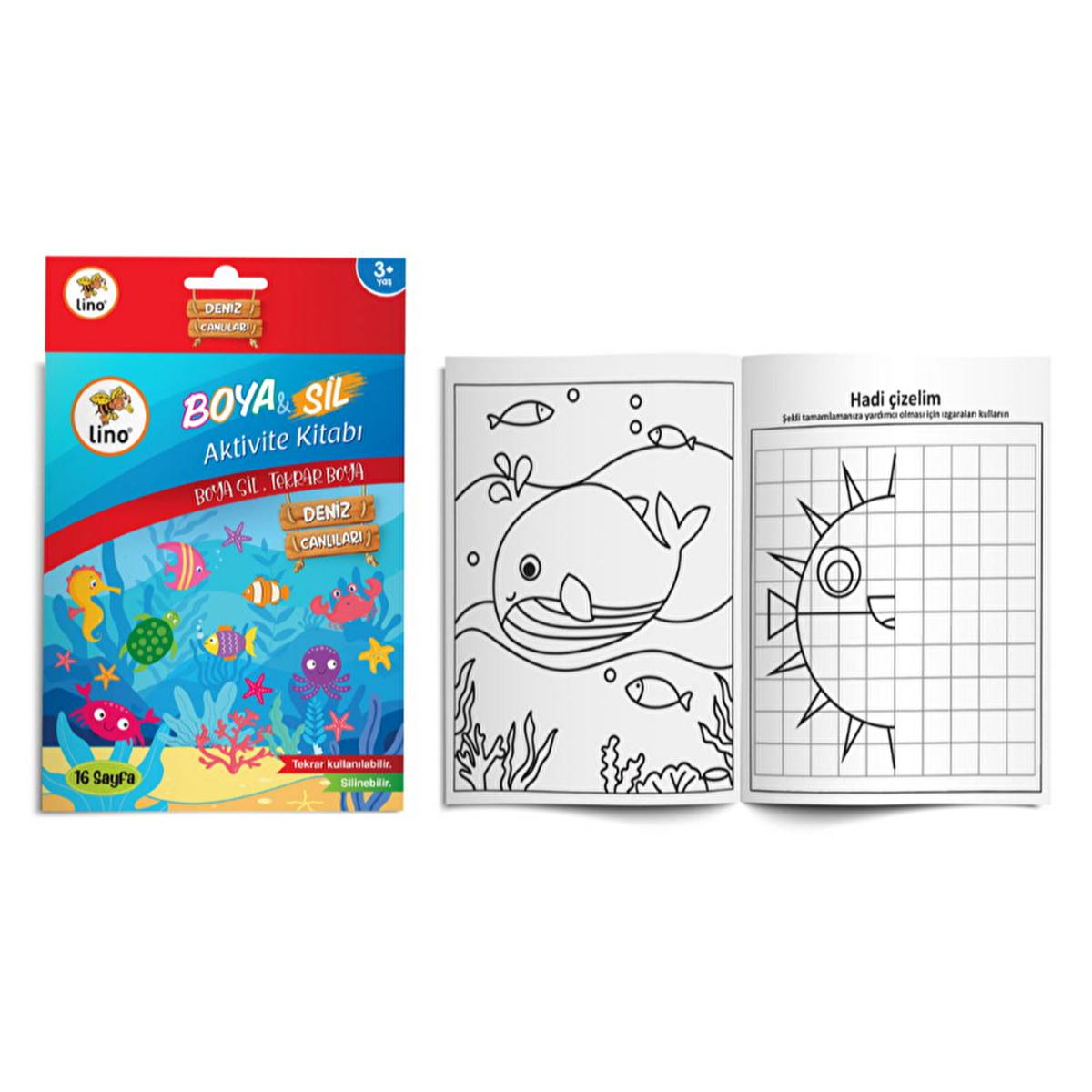 Lino Paint Reusable Underwater Adventure Coloring Book for Kids - Erasable, Washable, & Sustainable Fun. by Beauty Care Bag