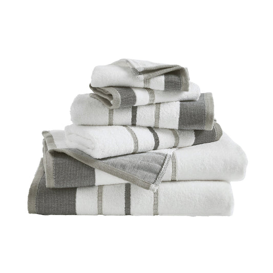 Decorative Cotton Stripe Bath Towel Set - Noelle Collection by Great Bay Home