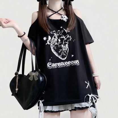 Off Shoulder Bow T-ShirtT-ShirtsTorqelo.com