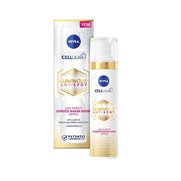 Nivea Luminous630 Anti-Spot Day Cream SPF50: Fade Dark Spots, Brighten Skin & Protect from Sun - Hyperpigmentation Treatment, 1.35 fl oz by Beauty Care Bag
