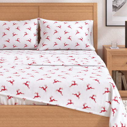 Turkish Cotton Christmas Flannel Sheet Set - Whittaker Collection by Great Bay Home